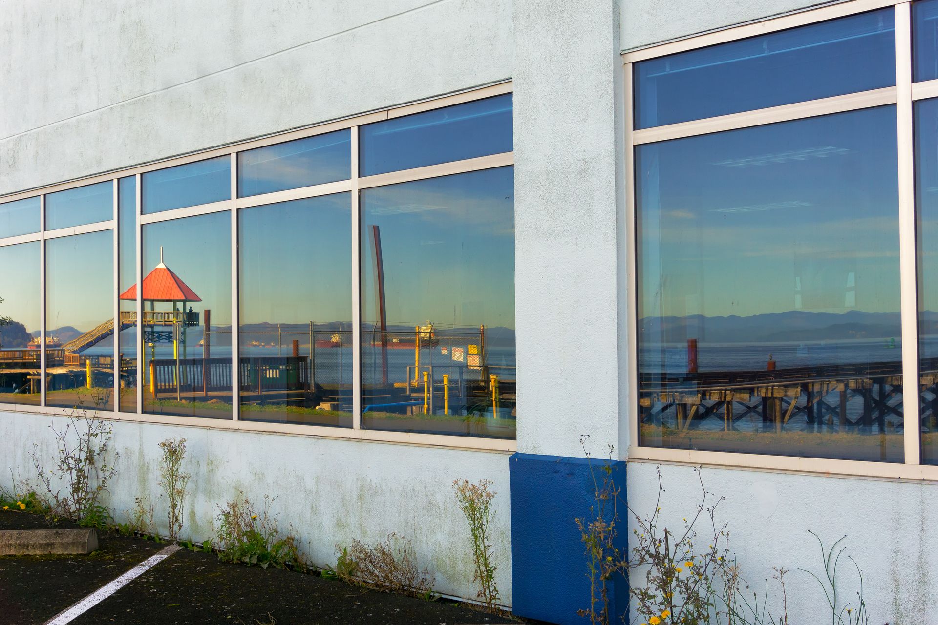 Commercial office building with professional window tinting